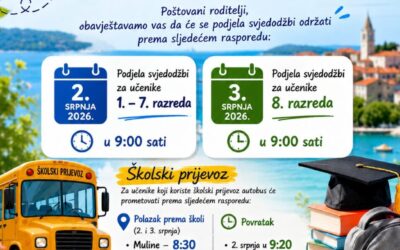 Obavijest o podjeli svjedodžbi